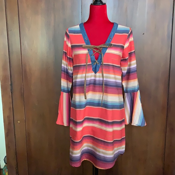 Tasha Polizzi Southwest Serape Print Shift Dress S - Picture 7 of 9